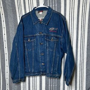 NWT Nebraska Corn Huskers Embroidered Denim Jacket